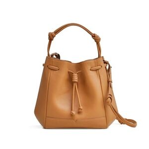 NWT Von Holzhausen Bucket Crossbody, caramel leather